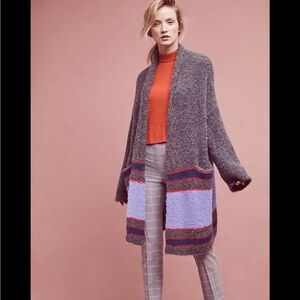 Anthropologie Harare Bonfire Cardigan Pockets Oversized‎ Open Front Alpaca